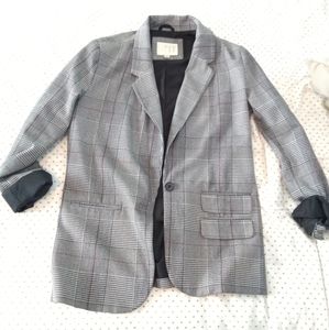 Oversized plaid blazer